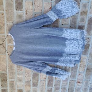 Joh Boho Striped Lace Top